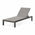Chaise longue de jardin 195 x 65 x 85 cm en métal gris avec dossier réglable