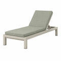Chaise longue de jardin 200 x 70 cm en aluminium beige avec coussin vert sauge dossier réglable