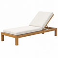 Chaise longue de jardin 200 cm en bois beige à dossier réglable